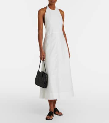 Halterneck cotton-blend poplin midi dress | Róhe