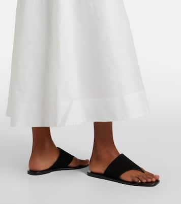 Halterneck cotton-blend poplin midi dress | Róhe