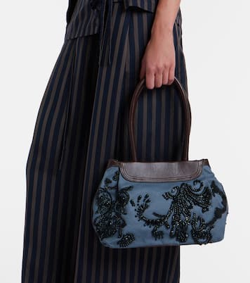 Embellished twill shoulder bag | Dries Van Noten