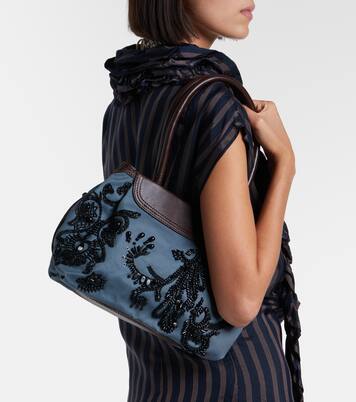 Embellished twill shoulder bag | Dries Van Noten