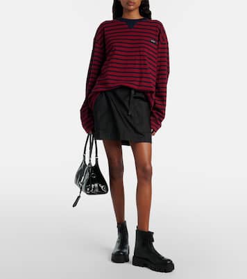 Leather platform ankle boots | Prada