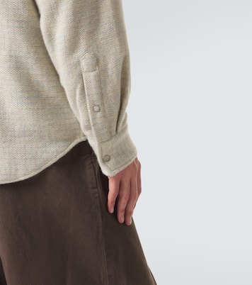 Checked cashmere shirt with quartz | God's True Cashmere