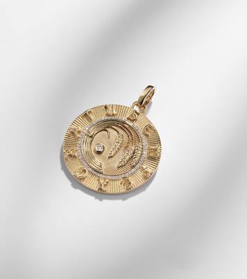 Anhänger Infinite Gratitude Large aus 18kt Gelbgold mit Diamanten | FoundRae