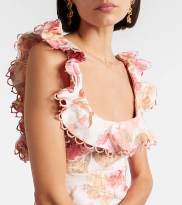 Robe Como en lin à fleurs | Zimmermann