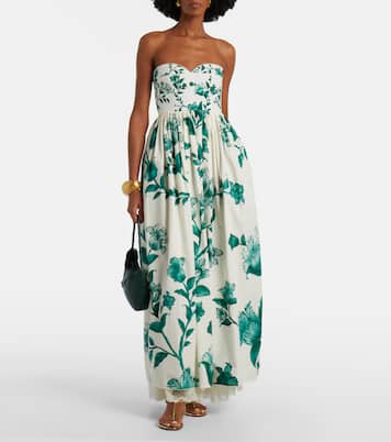 Vestido largo Tonia de algodón floral | Agua by Agua Bendita