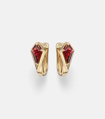 Boucles d'oreilles Kite en or 14 ct et grenat | Stone and Strand