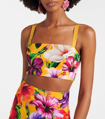 Floral silk-blend crop top | Dolce&Gabbana