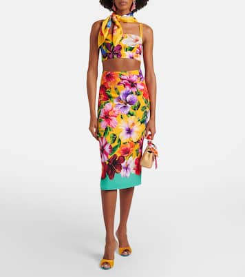 Floral silk-blend crop top | Dolce&Gabbana