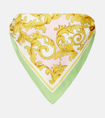 Printed silk twill bandeau top | Versace