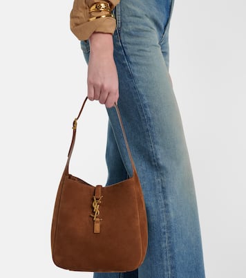 Schultertasche Le 5 à 7 Small aus Veloursleder | Saint Laurent