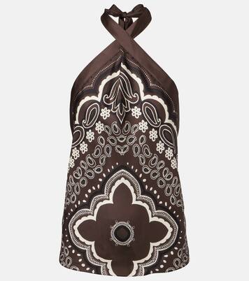 Solal printed halterneck silk top | Nili Lotan