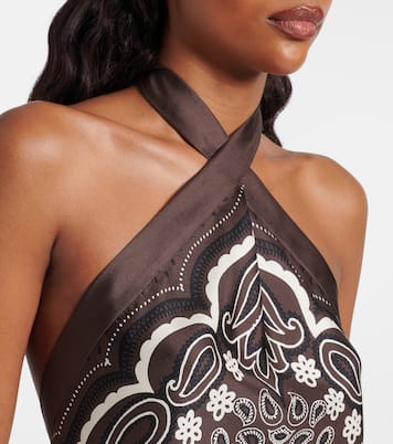 Solal printed halterneck silk top | Nili Lotan