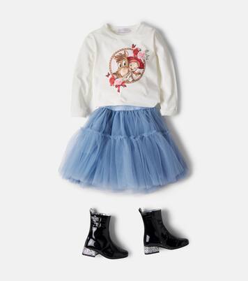 Botas de charol con glitter | Monnalisa
