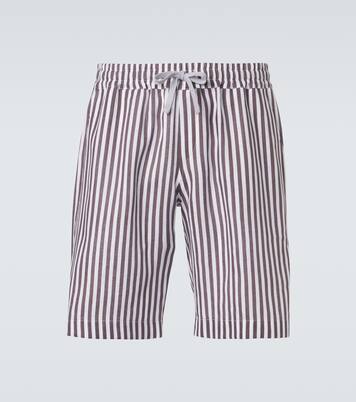 Striped linen shorts  | Fedeli