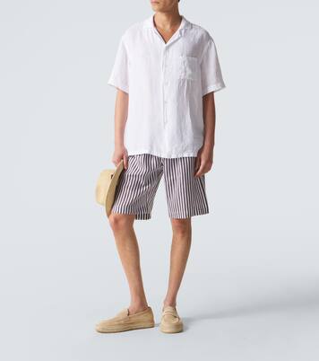 Striped linen shorts  | Fedeli