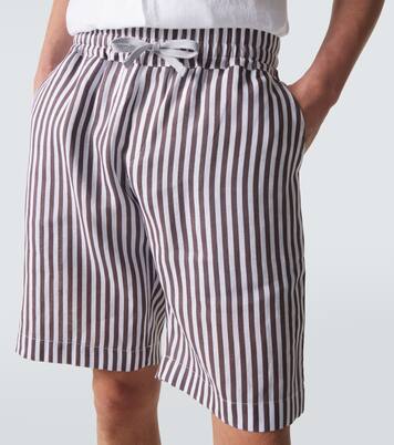 Striped linen shorts  | Fedeli