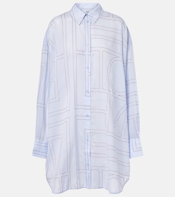 Embroidered cotton-blend poplin shirt | Toteme