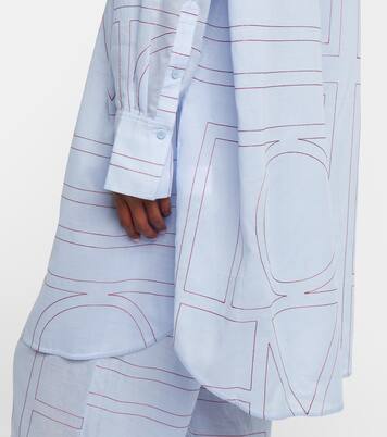 Embroidered cotton-blend poplin shirt | Toteme