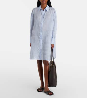 Embroidered cotton-blend poplin shirt | Toteme