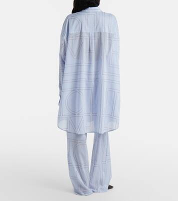 Embroidered cotton-blend poplin shirt | Toteme