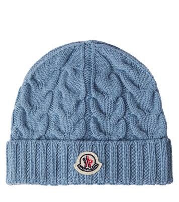 Logo cable-knit virgin wool beanie | Moncler Enfant