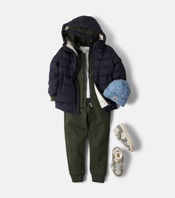 Logo cable-knit virgin wool beanie | Moncler Enfant
