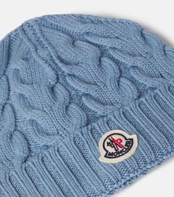 Logo cable-knit virgin wool beanie | Moncler Enfant