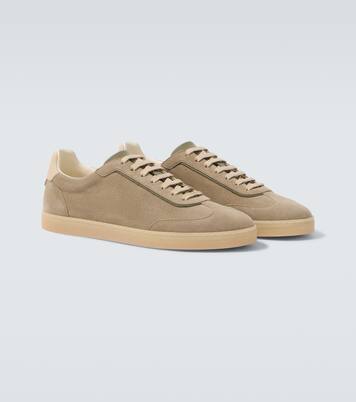 Leather-trimmed suede sneakers | Brunello Cucinelli