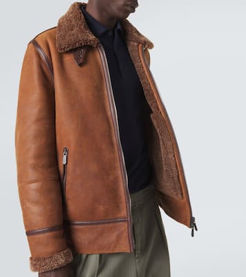 Shearling-lined leather jacket | Brunello Cucinelli