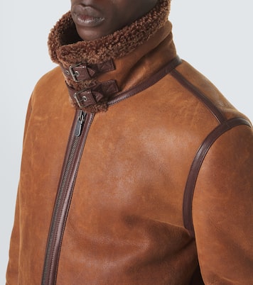 Shearling-lined leather jacket | Brunello Cucinelli