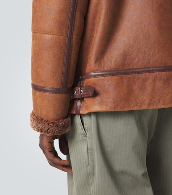 Shearling-lined leather jacket | Brunello Cucinelli