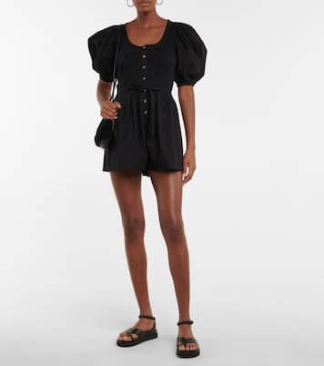 Leia cotton jersey and poplin playsuit | Ulla Johnson