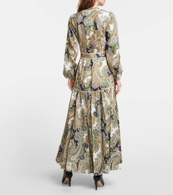 Robe midi Kadar imprimée en lin | Veronica Beard