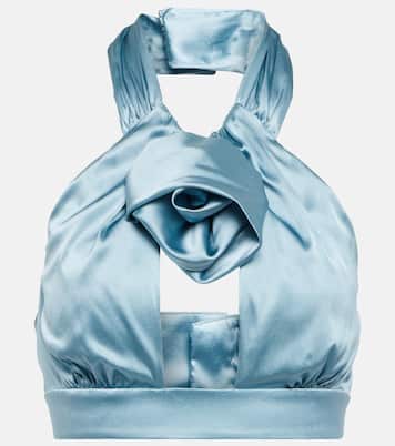 Cropped-Top aus Satin | Alessandra Rich
