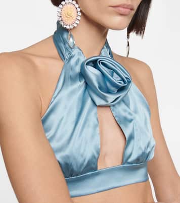 Cropped-Top aus Satin | Alessandra Rich