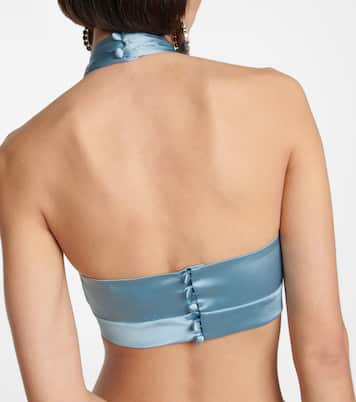 Cropped-Top aus Satin | Alessandra Rich