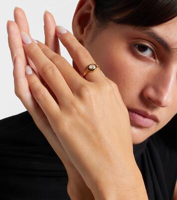 Ring Lenox Reign aus 18kt Gelbgold mit Emaille und Diamanten | Melissa Kaye