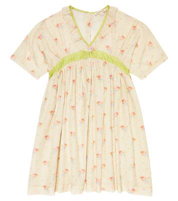 Asparagus floral cotton voile dress | Caramel