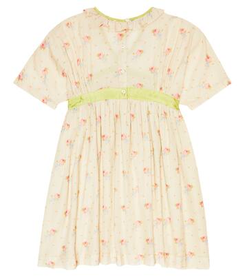 Asparagus floral cotton voile dress | Caramel