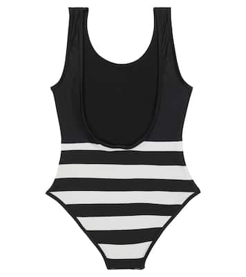 Logo striped swimsuit | Balmain Kids