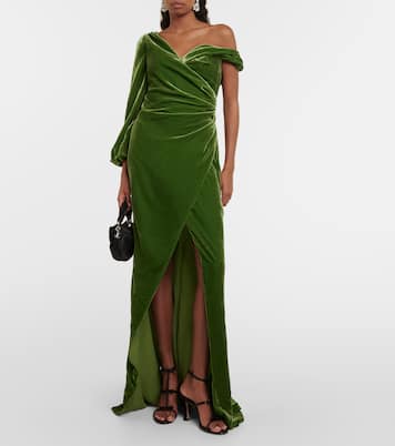 Abito lungo Rubinia in velluto | Costarellos