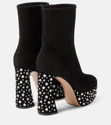Ankle Boots Crystal Holly aus Veloursleder | Gianvito Rossi