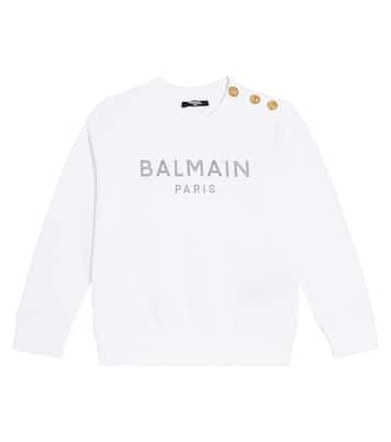 Logo cotton jersey sweatshirt  | Balmain Kids