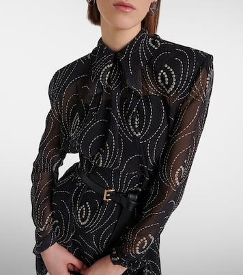 Abito midi in georgette con stampa | Prada