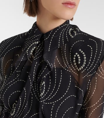 Abito midi in georgette con stampa | Prada