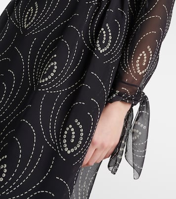 Abito midi in georgette con stampa | Prada