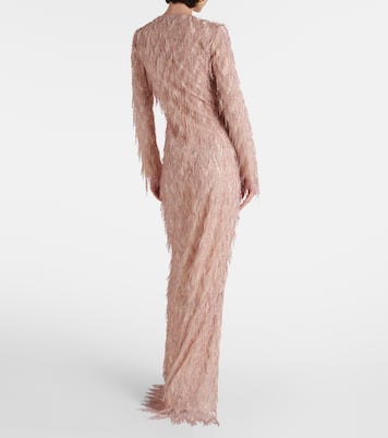 Robe longue en lamé à franges | Tom Ford