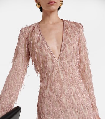Robe longue en lamé à franges | Tom Ford