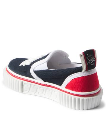 Pedrito Boat Crest canvas slip-on sneakers | Christian Louboutin Kids