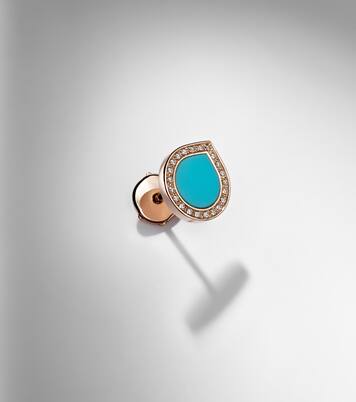 Antifer 18kt 로즈 골드 터쿼이즈 다이아몬드 싱글 이어링 | Repossi